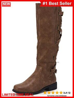 Man-Made Leather Knee High Boots Lace Up Riding Combat Boots